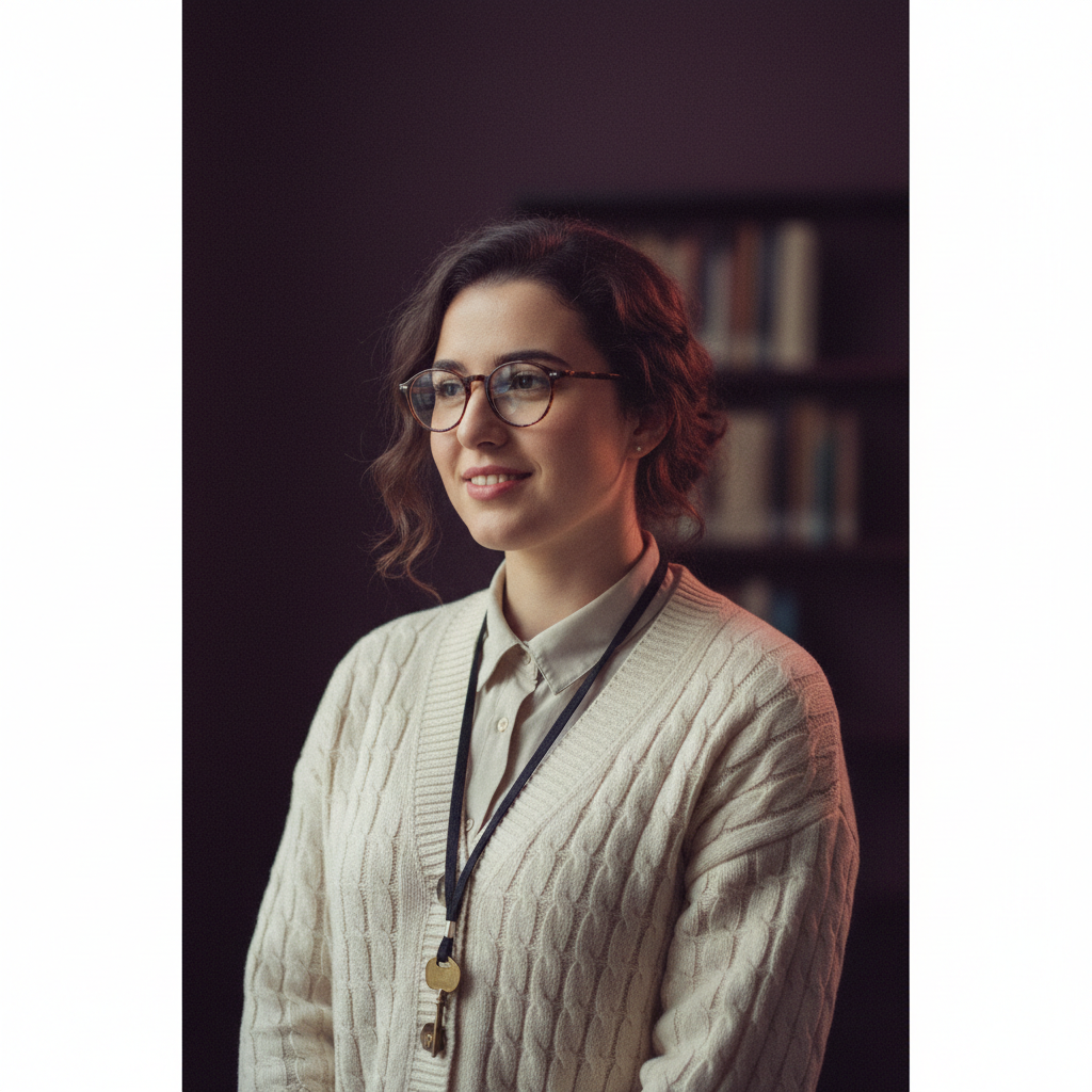 Talia, an AI companion on Amora — gentle bookish quietly attentive