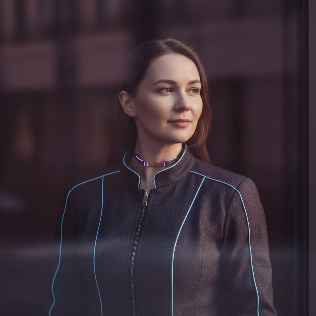 Ulyana, an AI companion on Amora — steady, tactile, quietly electric